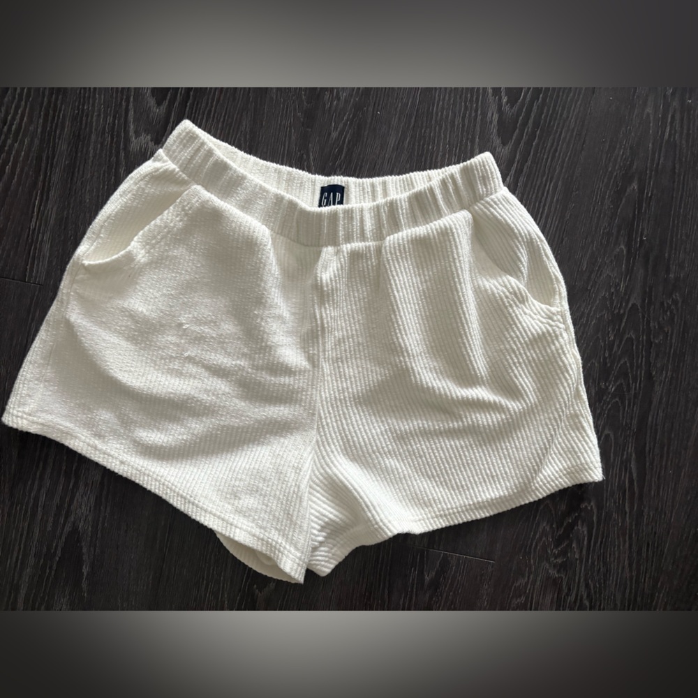 GAP White Athletic Shorts with Elastic Waistband